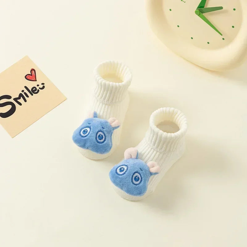 Baby Socks Winter Autumn Non-slip Floor Socks Newborn Baby Cartoon 3D Doll Toddler Socks for Kids 0-3Y