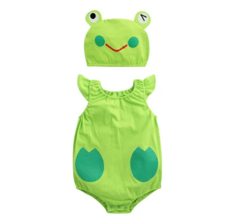 summer baby fruit Print hat with bodysuit infant cotton outfits