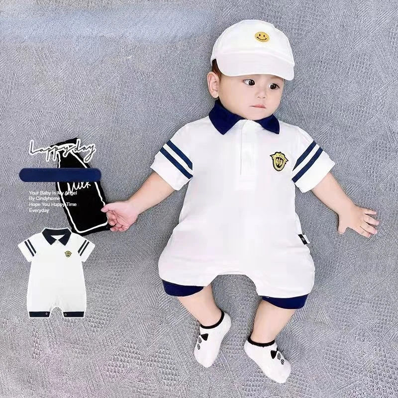 Cotton Newborn Baby Boy Short Sleeve Polo Shirt