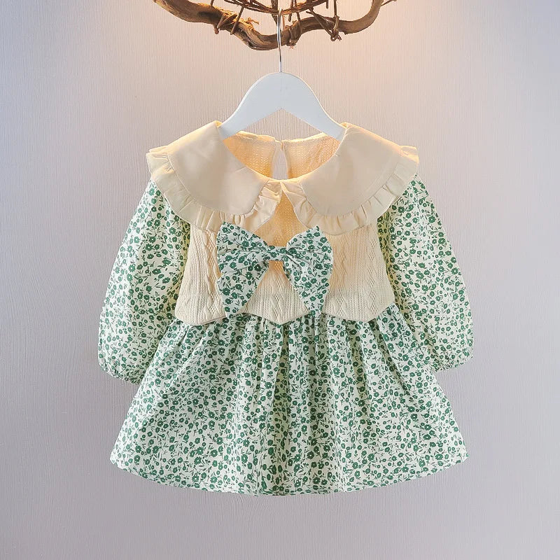 Baby girls flower pattern spring dress