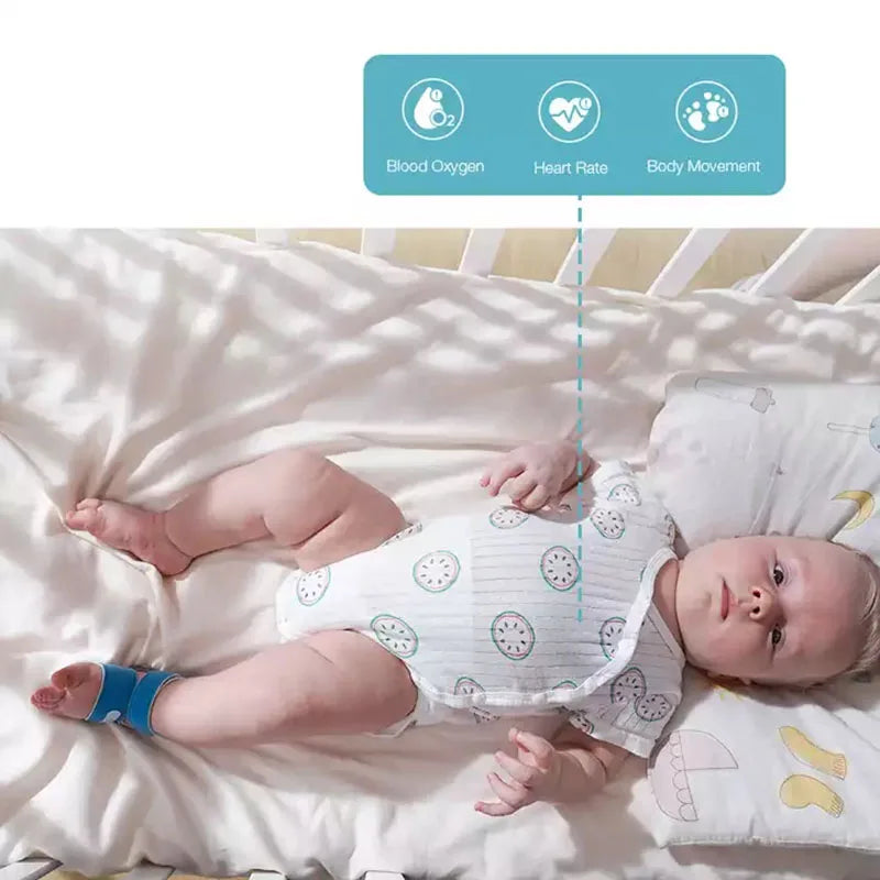 Babyo2 S2 Bluetooth Smart Audio Reminder Wearable Rechargeable Baby Spo2 Sleep Heart Rate Baby Blood Oxygen Monitor