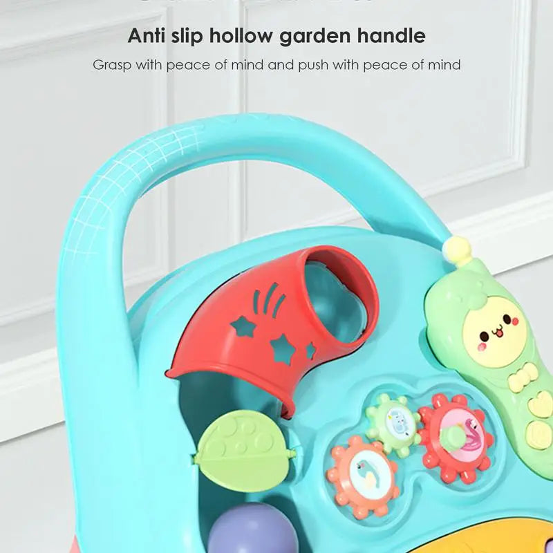 Multi-function Baby Walker With Wheel Cartoon Musical Toy Push Walking Leaning Supplies For Toddler Activities Toy Gifts