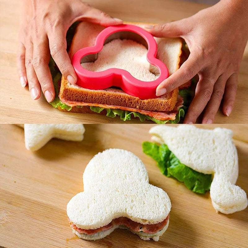 Sandwich Cutter And Sealer Set For Children Kids DIY Making Cookies Mold Pancake Maker Embosser Food Molds Kitchen Baking Tools