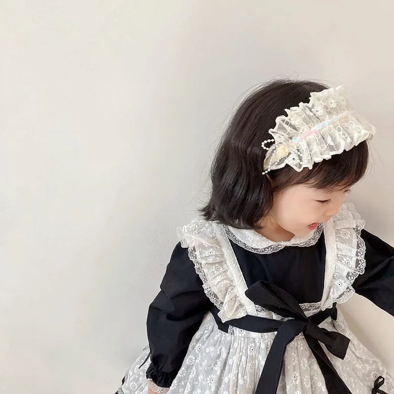 White Lace Bow Baby Headbands for Girl Cute