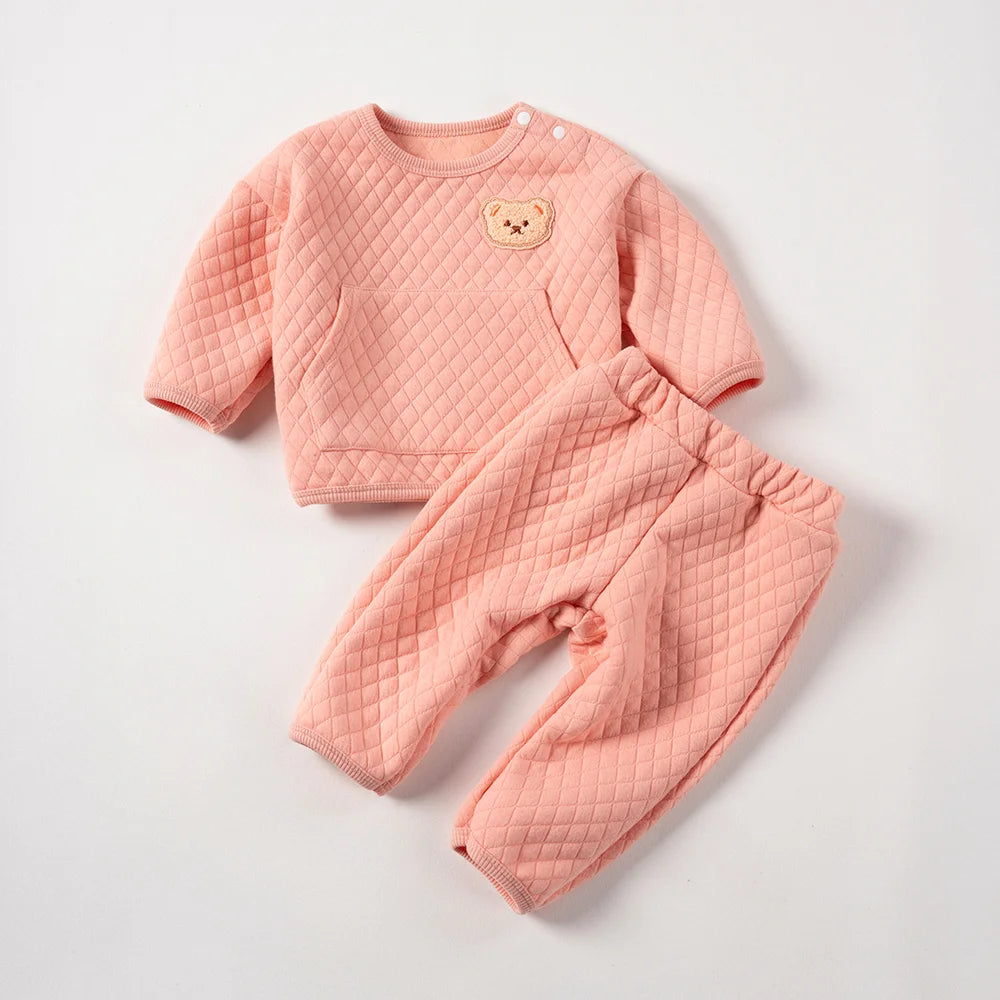 Baby Clothes Sets Autumn Warm Baby Girl Clothing Set Outfits Bear Cute Baby Boy Sweatshirts Pants 2pcs Winter Suits for Newborn