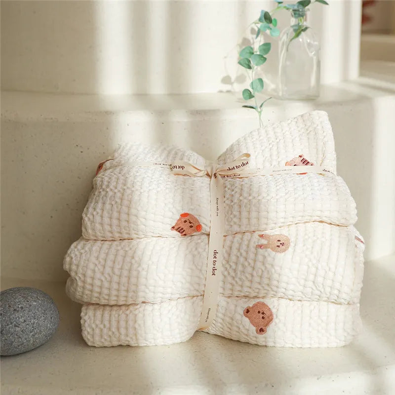 Waffle Baby Blanket for Cart Cover Infant Quilt Cotton Modal Swaddle Blanket Kindergarten Bedding Accessories Newborn Bath Towel