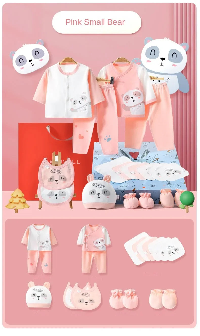 Newborn Suits Hospital Newborn Baby Clothes 18-Piece Cotton Set Baby Boys' and Baby Girls' Close-Fitting Underwear