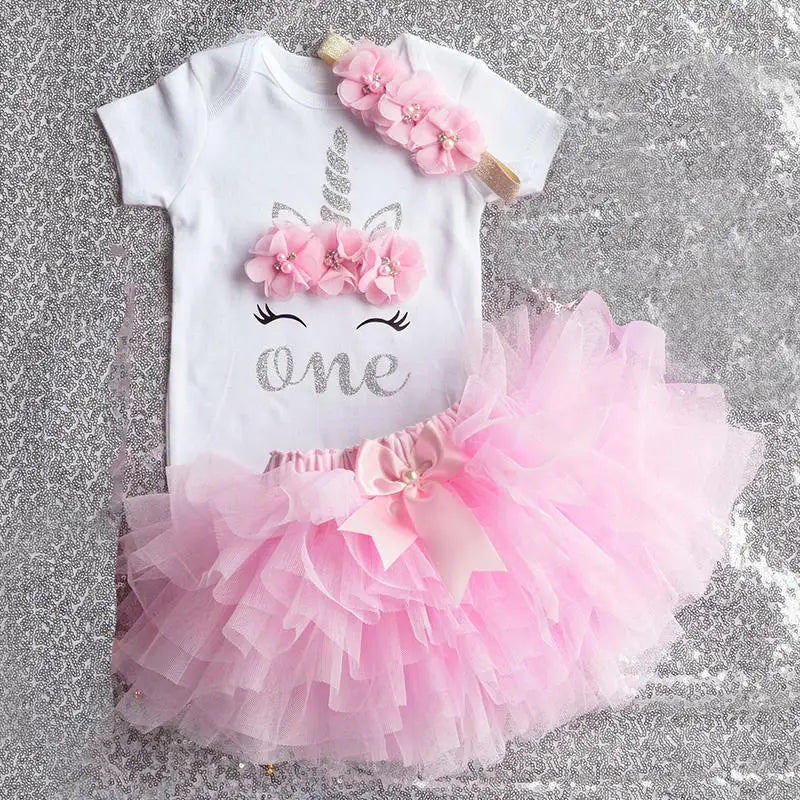 Baby Girls One Year Old Birthday Party Baptism Dress Toddler Newborn 1st Christening Gown Outfits Infant Clothing Sets Christmas