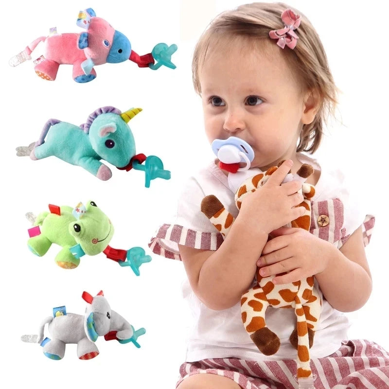 Baby Pacifier Silicone Cute Cartoon Animals Shape Pacifier Detachable Doll