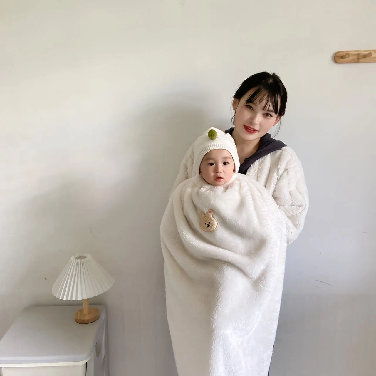 Baby Embroidered Bear Blanket Winter Cloak Stroller Cover