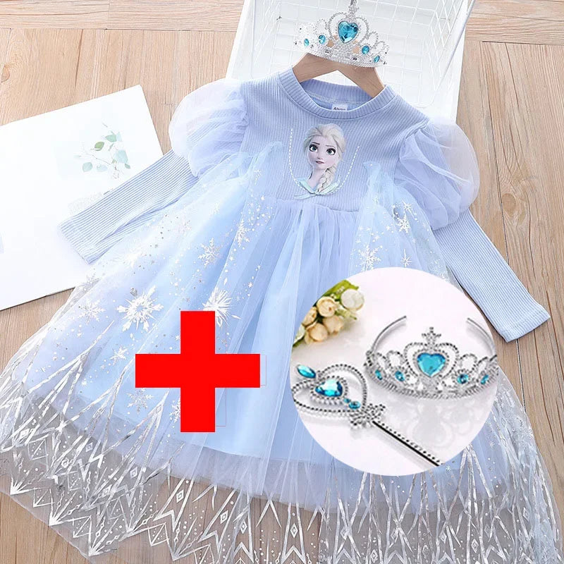 Baby Frozen Elsa Princess Costume Crown+Magic Wand