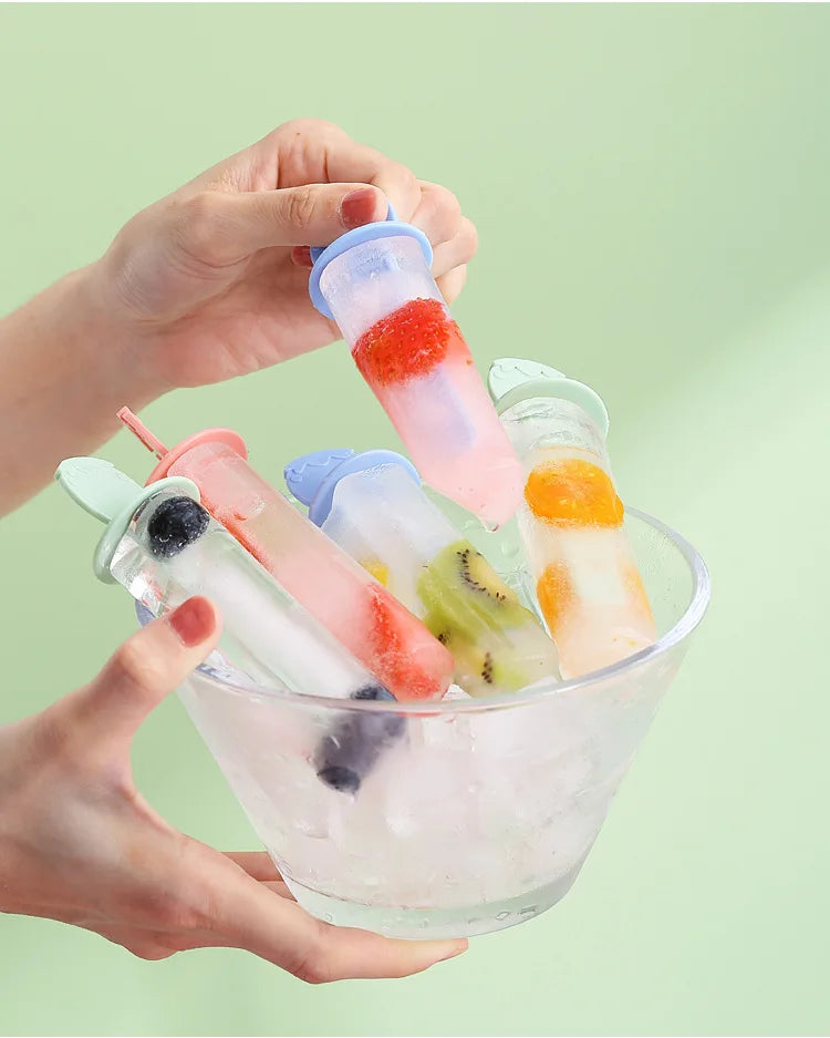 DIY Ice Cream Popsicle Mold Homemade Ice Box with Plastic Stick Icemaker Baby Food Supplement Tools Kitchen Gadgets