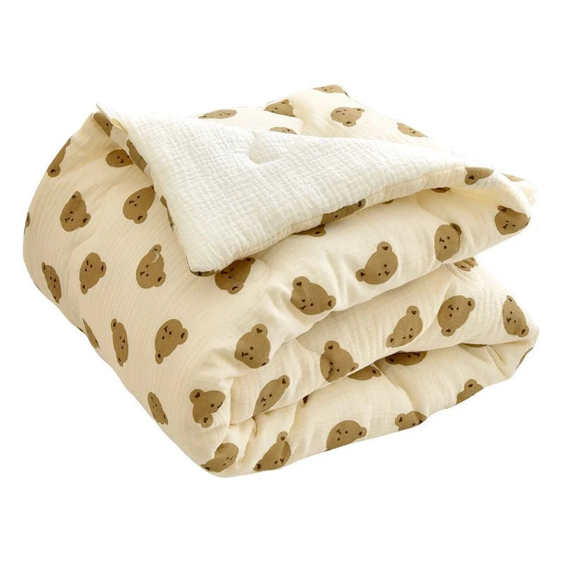 Baby Cotton Muslin Comforter Blanket Newborn Printed Spring Winter Quilt Blankets for Babies Infant Sleeping Cover Korean Quilt