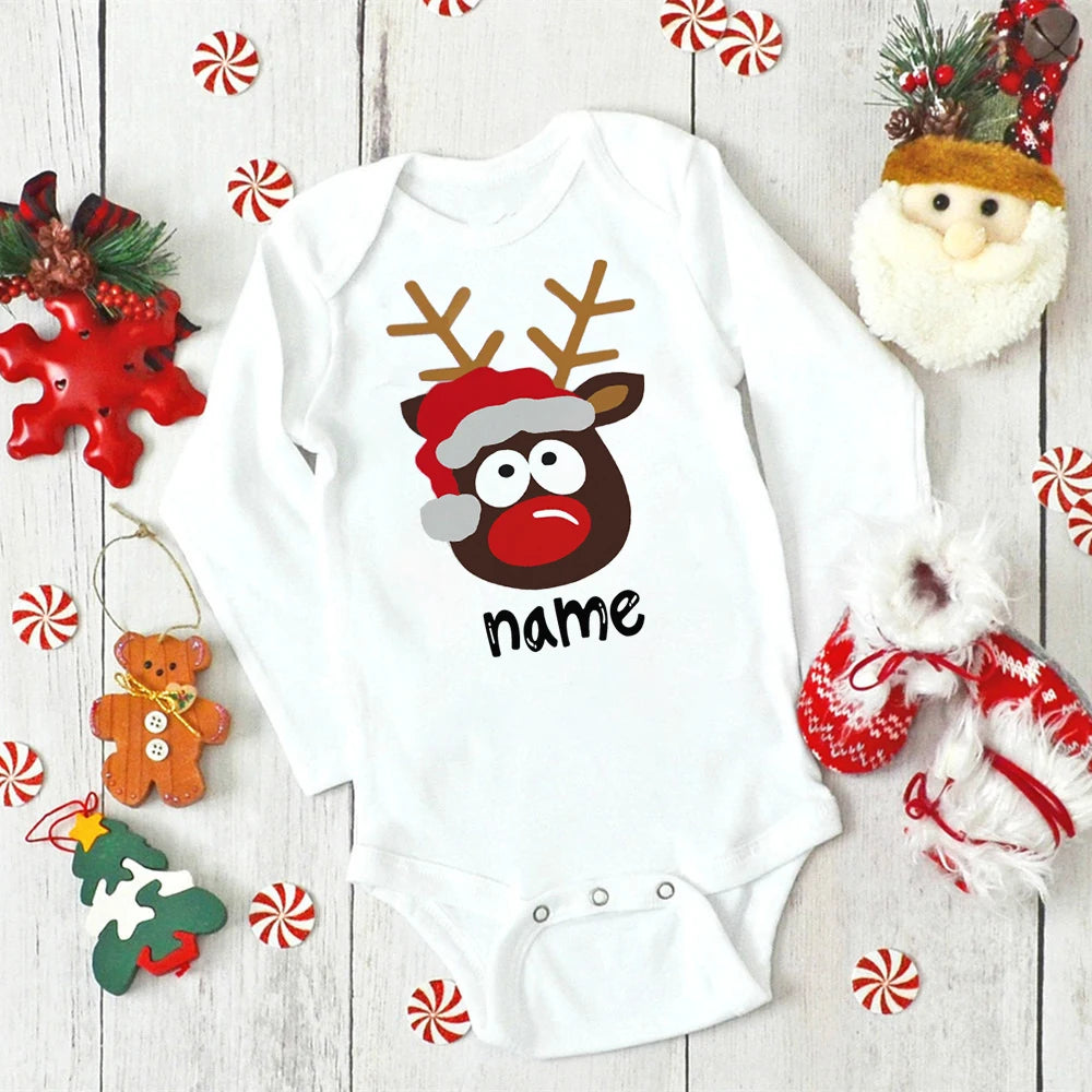 Custom Name Baby Christmas Bodysuits Personalised