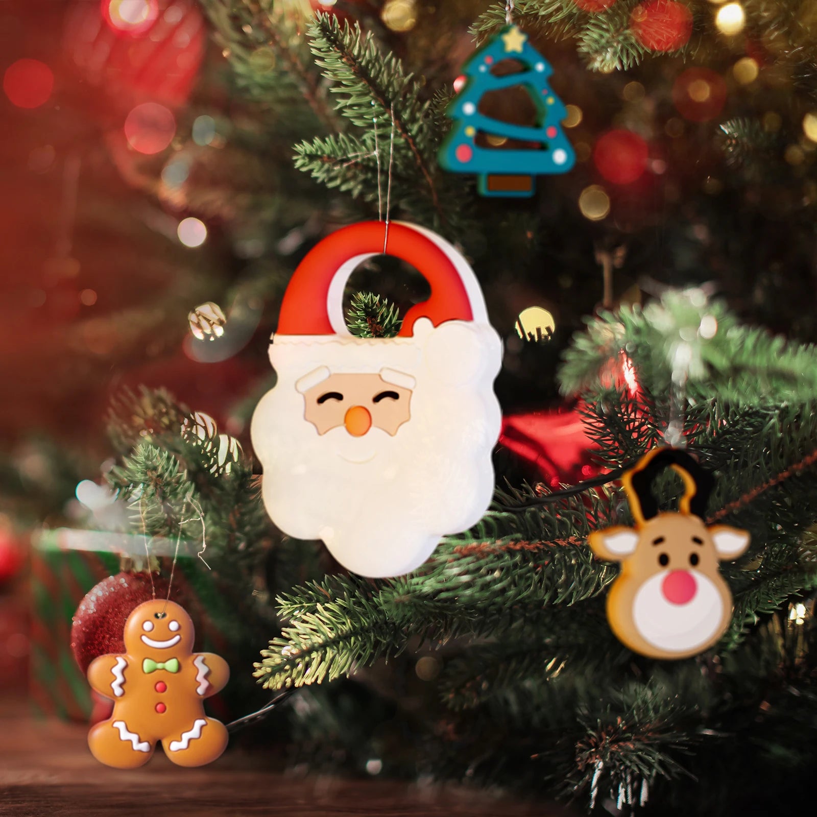 NCVI Christmas Teether, Baby Teething Toys for 0-6 6-12 Months, My First Christmas Silicone Chew Toys, First Christmas Gifts