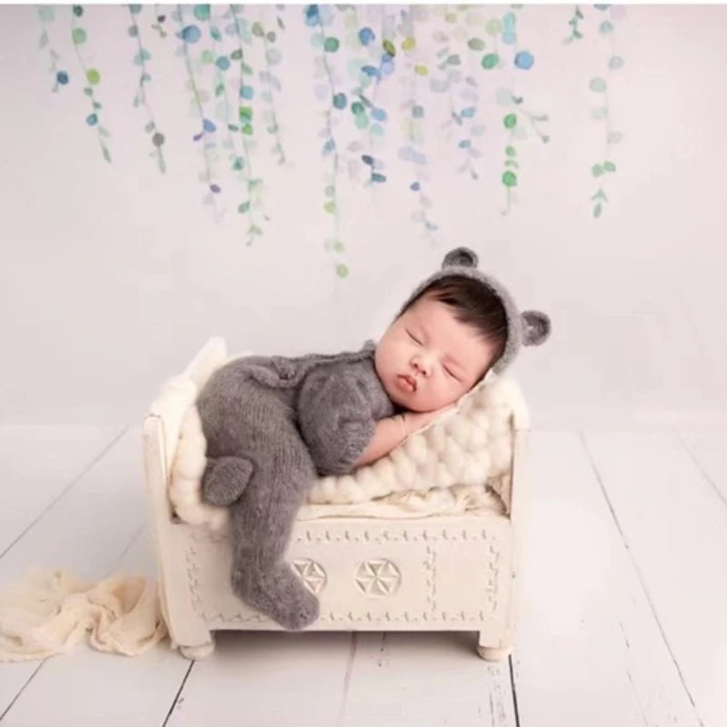 Newborn Photography Clothing Bear Hat+Jumpsuit 2Pcs/set