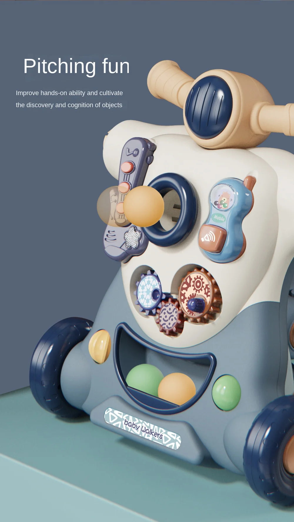 Three-In-One Walker With Music Toy Anti-Rollover