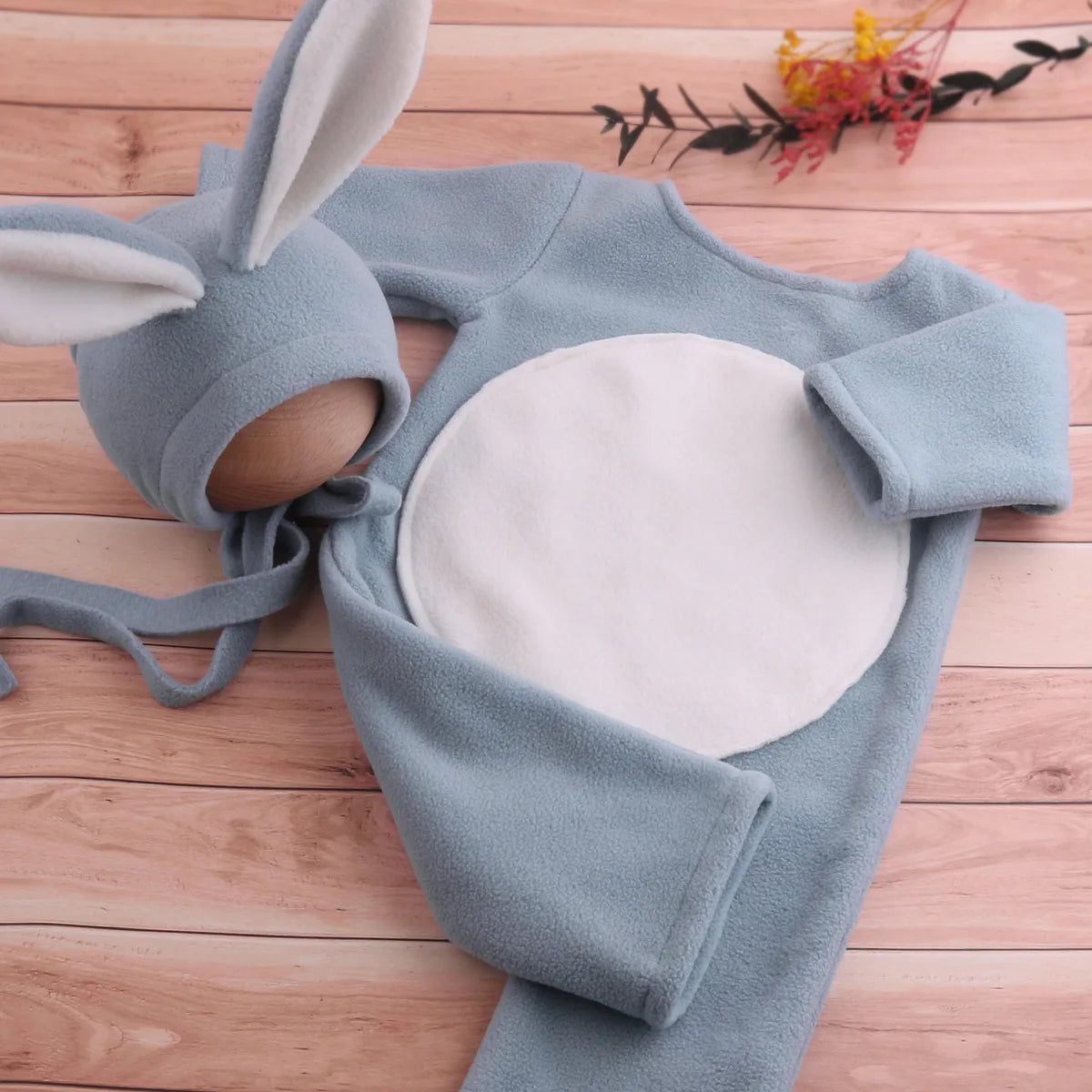 Cartoon Rabbit Hat Baby Photography Props Full Moon Baby Shooting Accessories Photo Props Baby Photo Clothes 1 Set