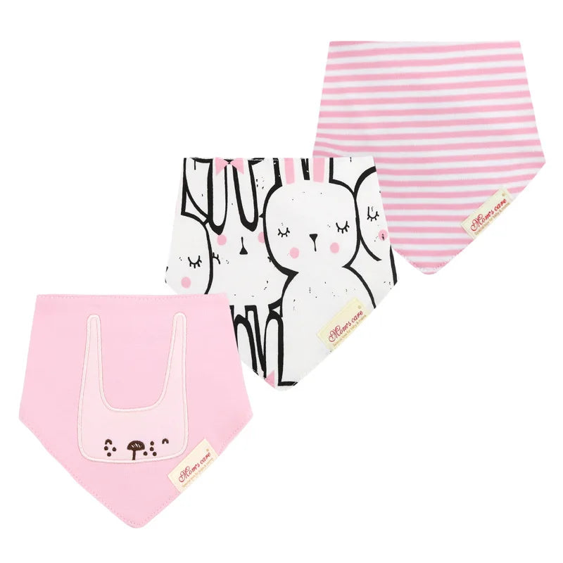 Cotton Cartoon Baby Bibs 3pcs Bandana Set Saliva Towel