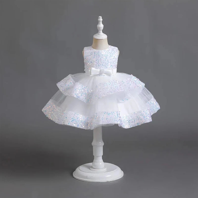 Baby Girl Princess Elegant Dress Kid Wedding Birthday Dresses Frocks Children Costume Bow Prom Ball Gown Party Dresses For Girls