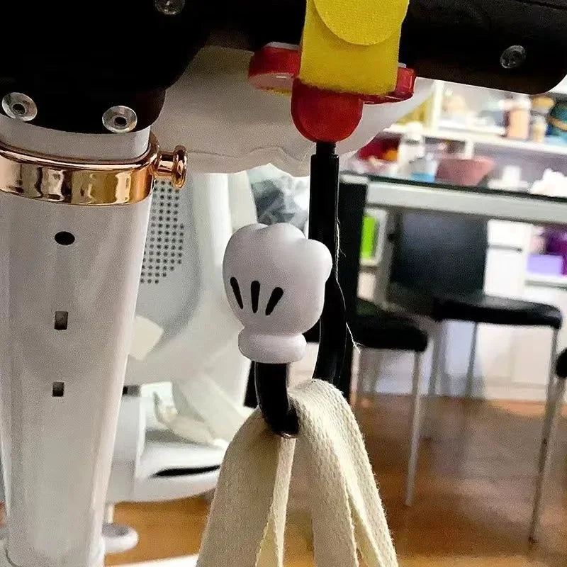 Disney Mickey Mouse Hook Bike Baby Stroller Storage Cartoon Gloves Cart Organizer Anime Diaper Bag Hanger Cute Travel Pram Hooks