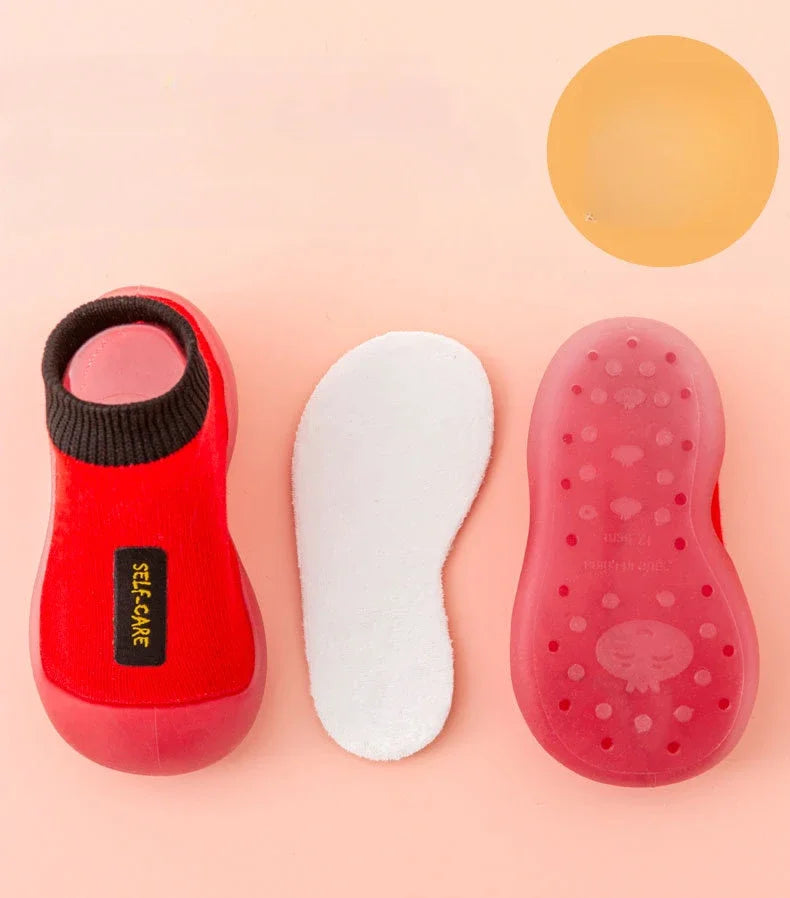 Baby walking shoes soft bottom non-slip solid color