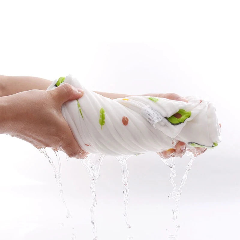 Baby Cute Cartoon Blanket 100% Cotton Spring Summer Newborn 6-layer Gauze Soft Absorbent Bath Tower Swaddle Blanket Shower Wipes