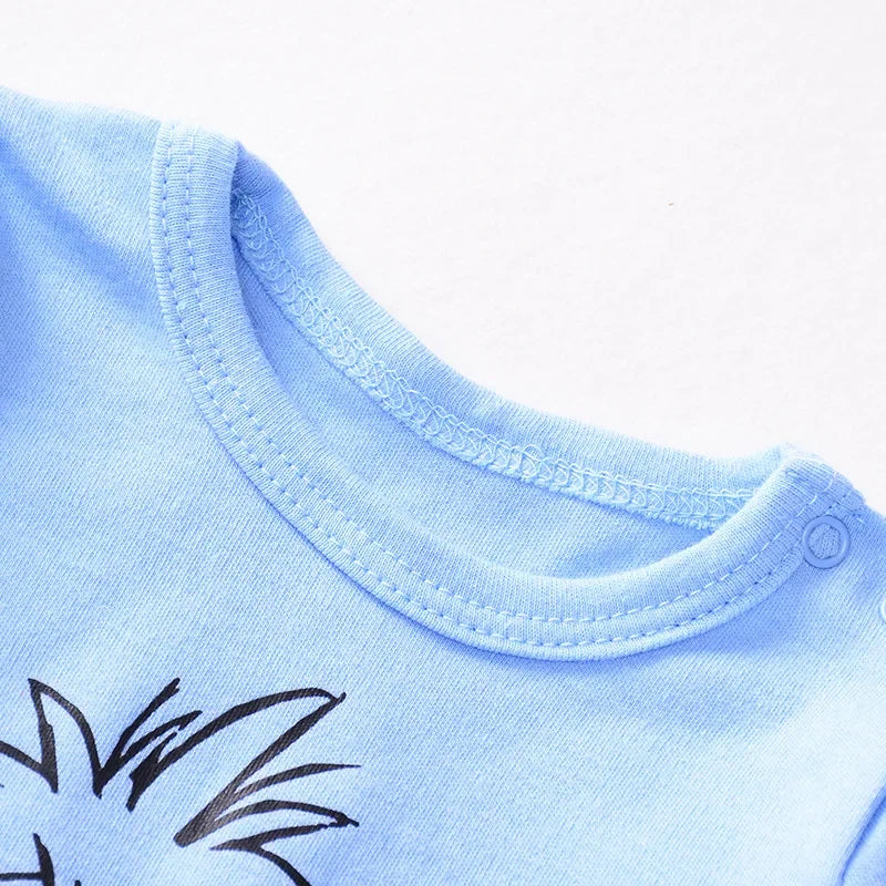 Summer Newborn Baby Cartoon Pooh Mickey Tiger Print Bodysuits 0-24M