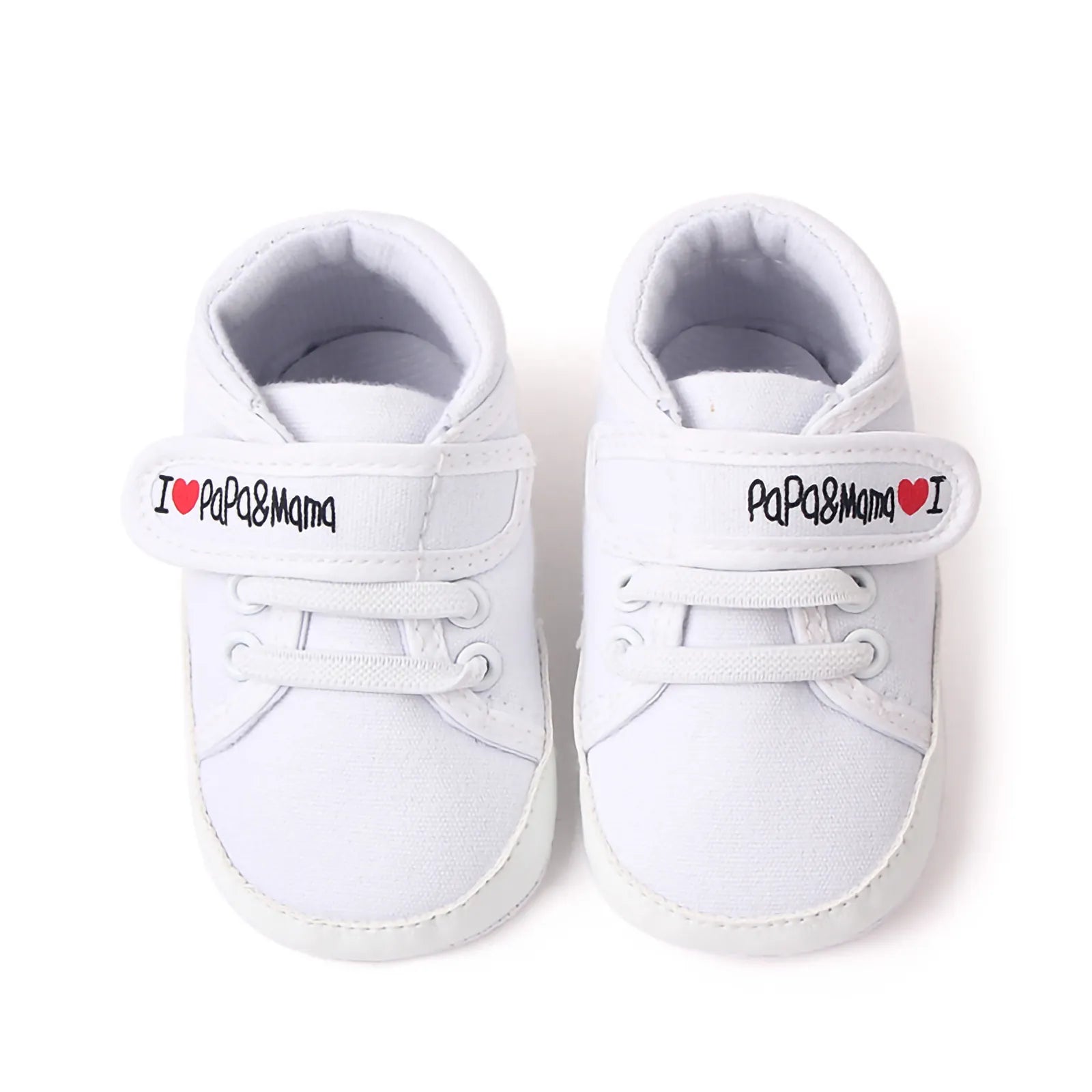 BeQeuewll Baby Girls Boys White Sneaker Spring Autumn Casual Anti-Slip Rubber Sole Letter Print Infant Toddler Shoes