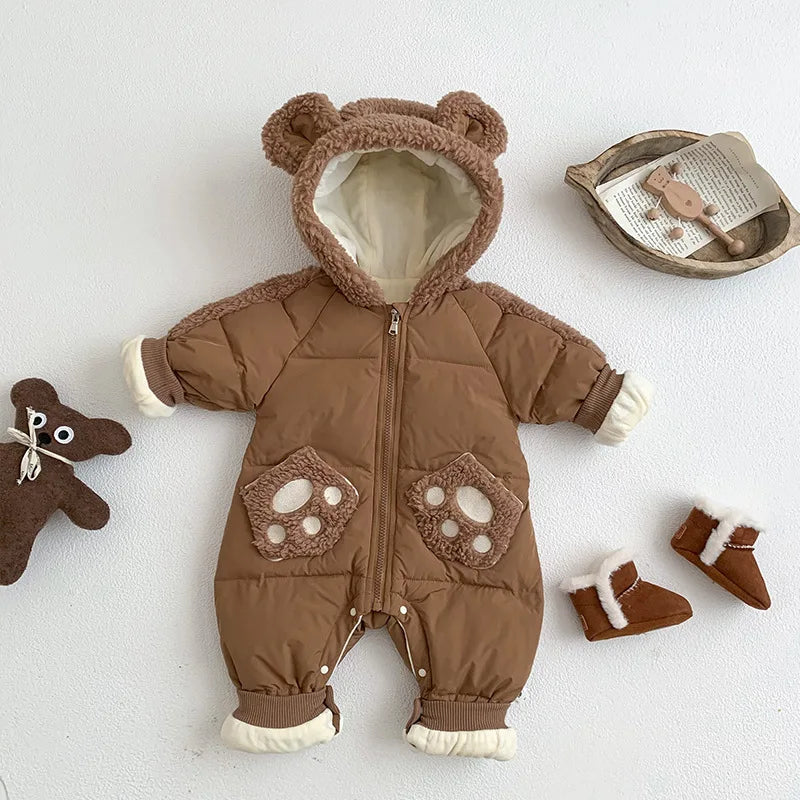 Korea Winter Newborn Boy Romper Cotton Snowwear