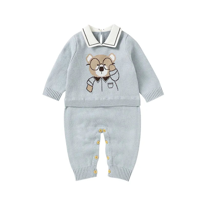 Baby Rompers Autumn Camel Long Sleeve Newborn Boys Girls Knitted Sweaters Jumpsuits Winter Toddler Infant Outfits One Piece Wear