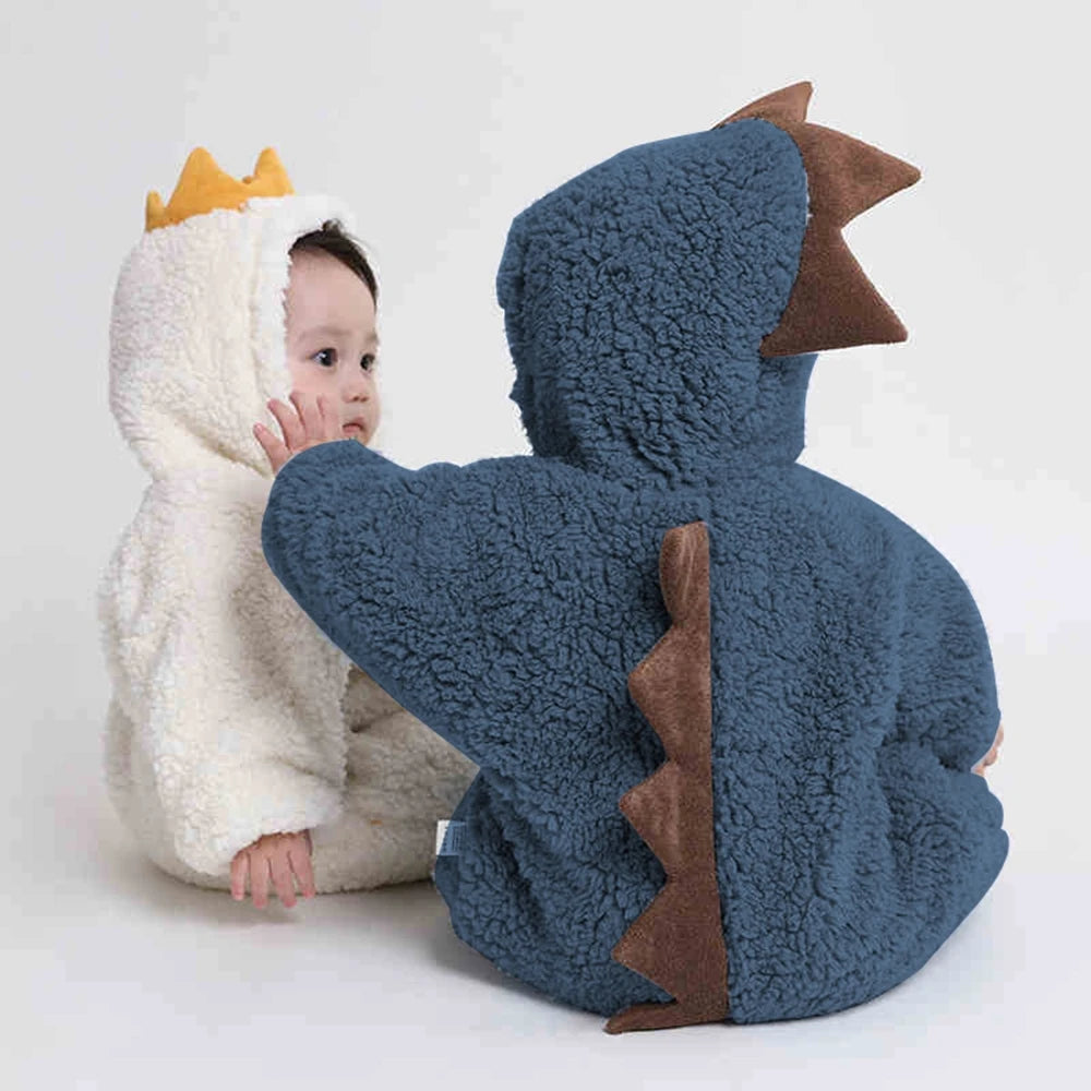 New Cute BABY Newborn Baby Boy Girl Clothes Long Sleeve Hoddies Bear Zipper Baby Romper Clothes Autumn Winter Wear 0-18M