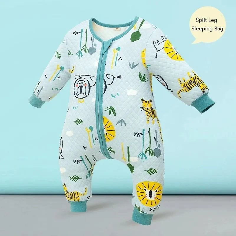 Happytobias Spring Autumn Baby Sleeping Bags Split Leg Cotton Toddler Sleepsack Kids Sleepers Schlafsack Pajamas Jumpsuit S15
