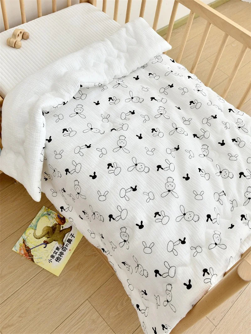 Baby Cotton Muslin Comforter Blanket Newborn Printed Spring Winter Quilt Blankets for Babies Infant Sleeping Cover Korean Quilt