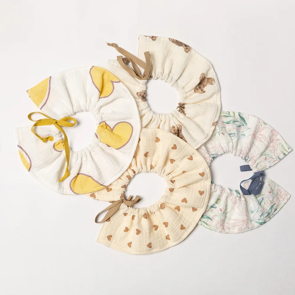 Cotton Gause Baby Bibs Fashion bib 360 Flower Newborn Bib Infant Burp Cloths Bandana Scarf for Kid Girl Boy Feeding Saliva Towel