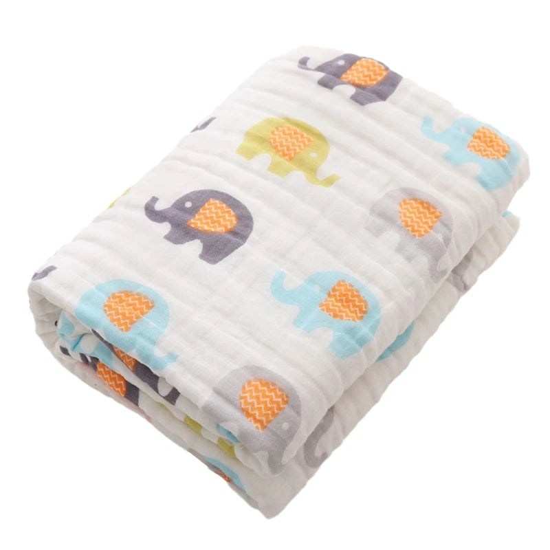 Baby Muslin Bath Towel Gauze-Cotton Wrapping Blanket Breathable Shower Towel Crib Bedding Nursing Cover Newborns Shower Gift
