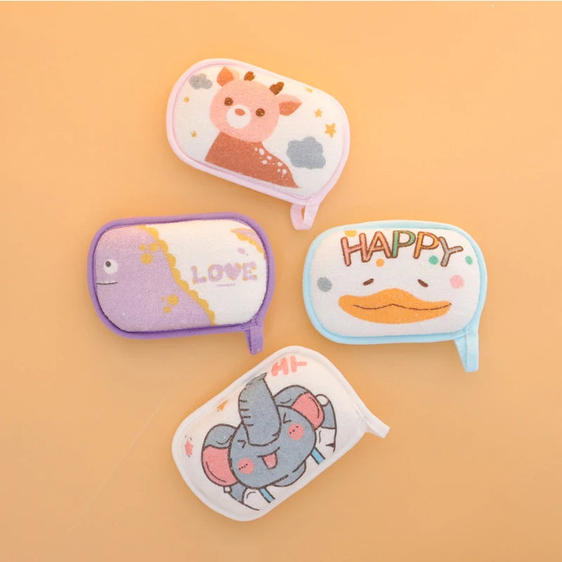 Cartoon Baby Bath Sponge Shower Cleaning Brush
