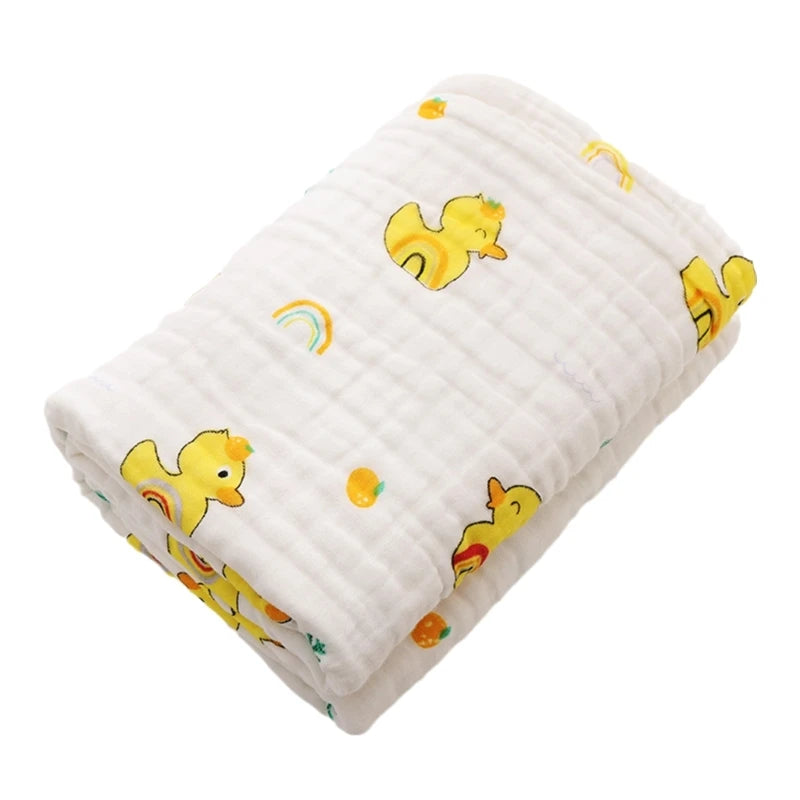 Baby Muslin Bath Towel Gauze-Cotton Wrapping Blanket Breathable Shower Towel Crib Bedding Nursing Cover Newborns Shower Gift
