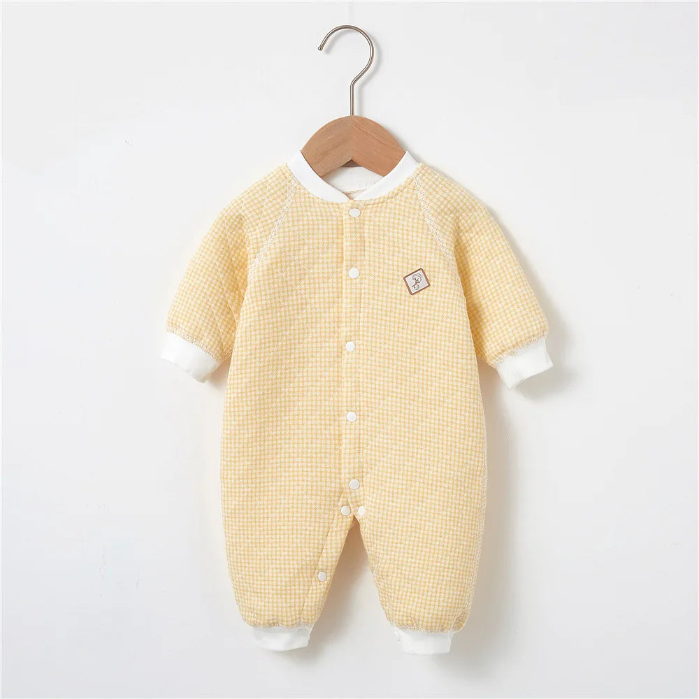 Baby Bodysuit Warm Cotton Coat Infant Creeper Wrap Cotton Comfortable Creeper Newborn Clothing Spring and Autumn