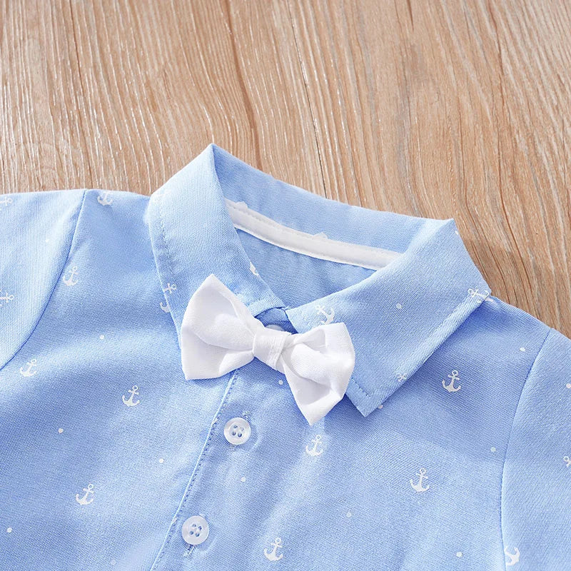 Summer Shirt With Sea Anchor Comfortable Bodysuit