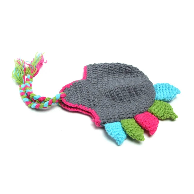 Newborn Photo Props Clothing Set Wool Knitted Costume Cartoon Dinosaur Photography Accessories Shooting Baby Souvenirs Gift