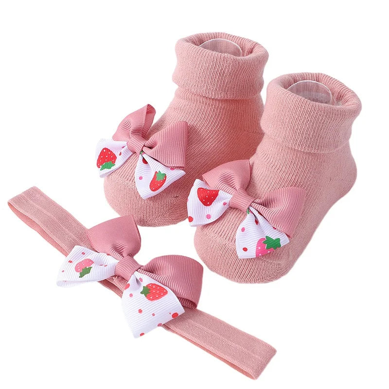 Baby Girl Headbands Socks 2Pcs/Set Sweet Cute Bow