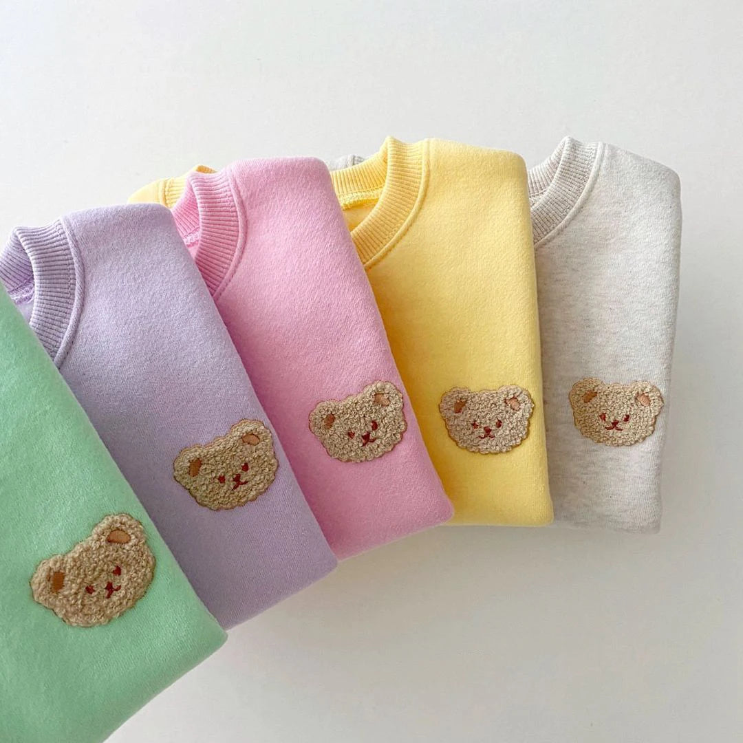 Little Bear Top+Pants Two Piece Set with Wool Lining Clothing