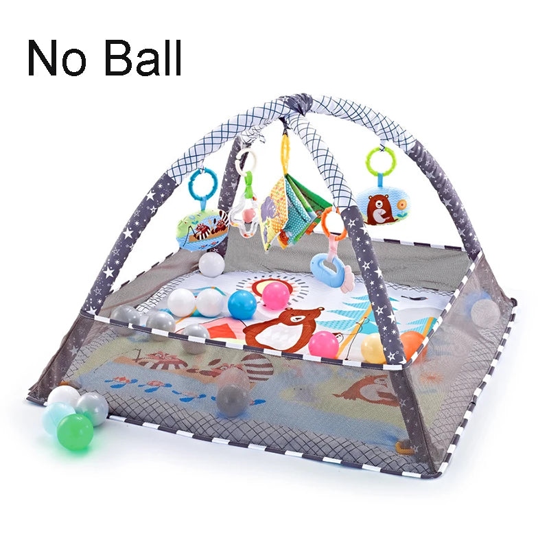 Baby Fitness Frame Crawling Blanket Multifunctional Fence Crawling Mat With Cloth Book Infant Rug Enlightenment Toys Game Mat