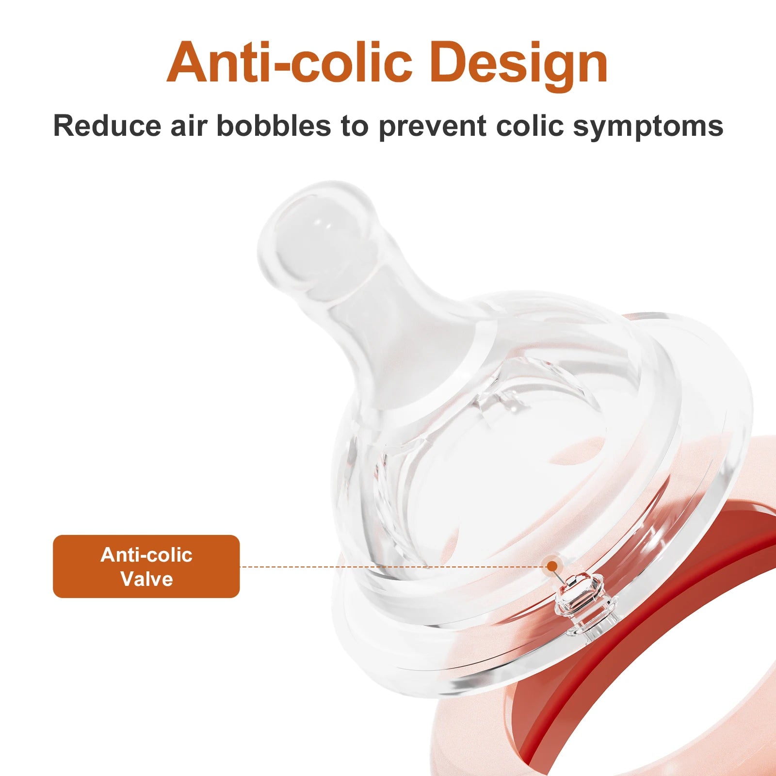 Baby Bottles with Nipples and Travel Caps Anti-Colic BPA Free
