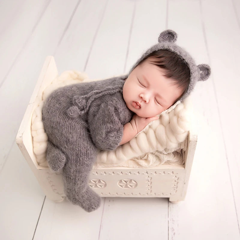 Newborn Photography Clothing Bear Hat+Jumpsuit 2Pcs/set