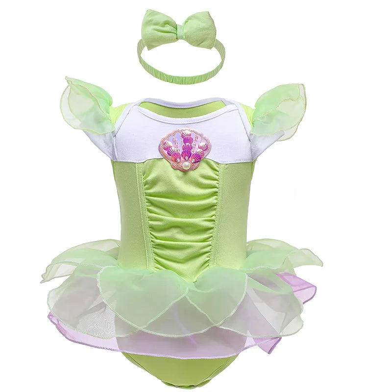 Newborn Baby 2PCS Clothes+Headgear Snow White Mermaid Costumes