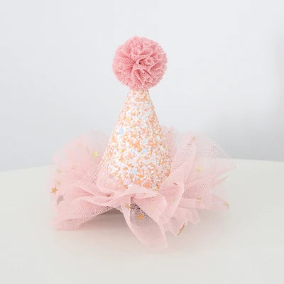 Birthday Girl Hat Baby Hair Band Little Crown Sequin Princess Hat Headwear Party Hat Birthday Crown First Birthday Pink Blue Hat