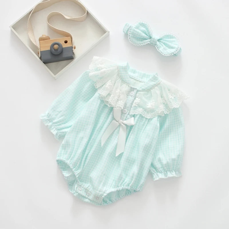 Ruffles Lace Bow Newborn Baby Girls Bodysuits