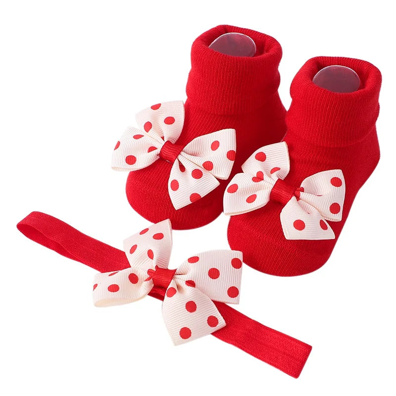 Baby Girl Headbands Socks 2Pcs/Set Sweet Cute Bow